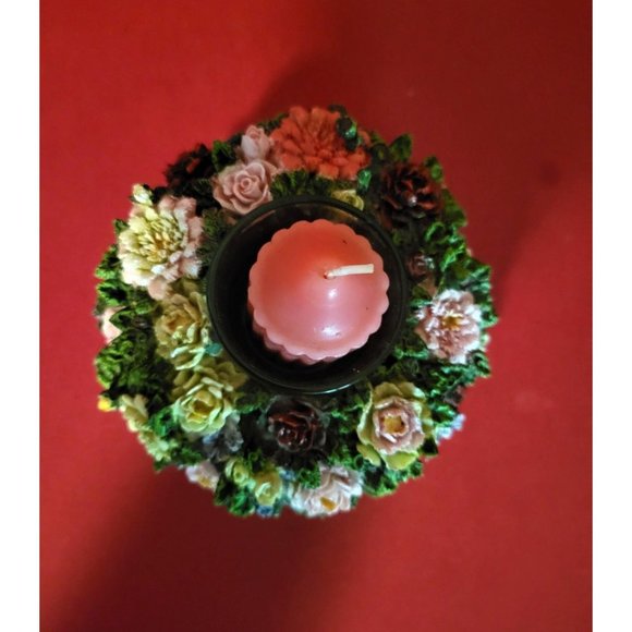 Sierra Floral Candle Holder Handcrafted Hand Painted - Picture 6 of 10